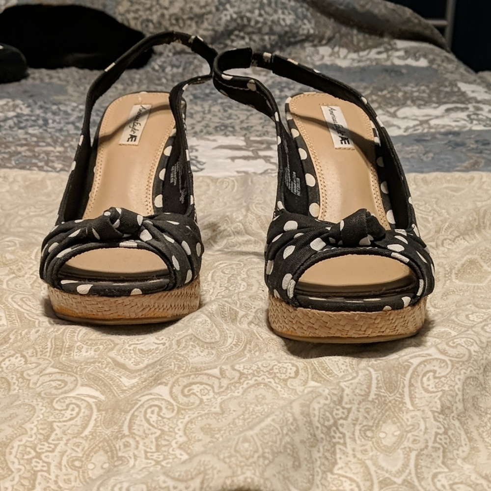 Black and White polka dot heels